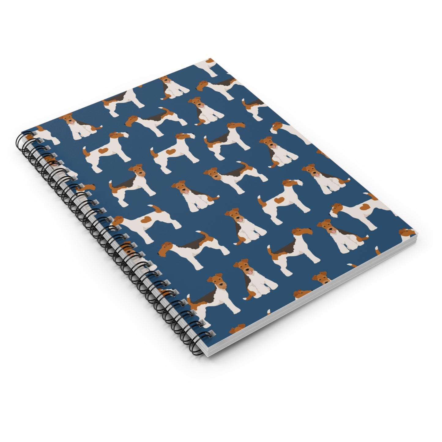 Adorable Wire Fox Terrier Pattern Spiral Notebook - Ruled Lines for Dog Lovers