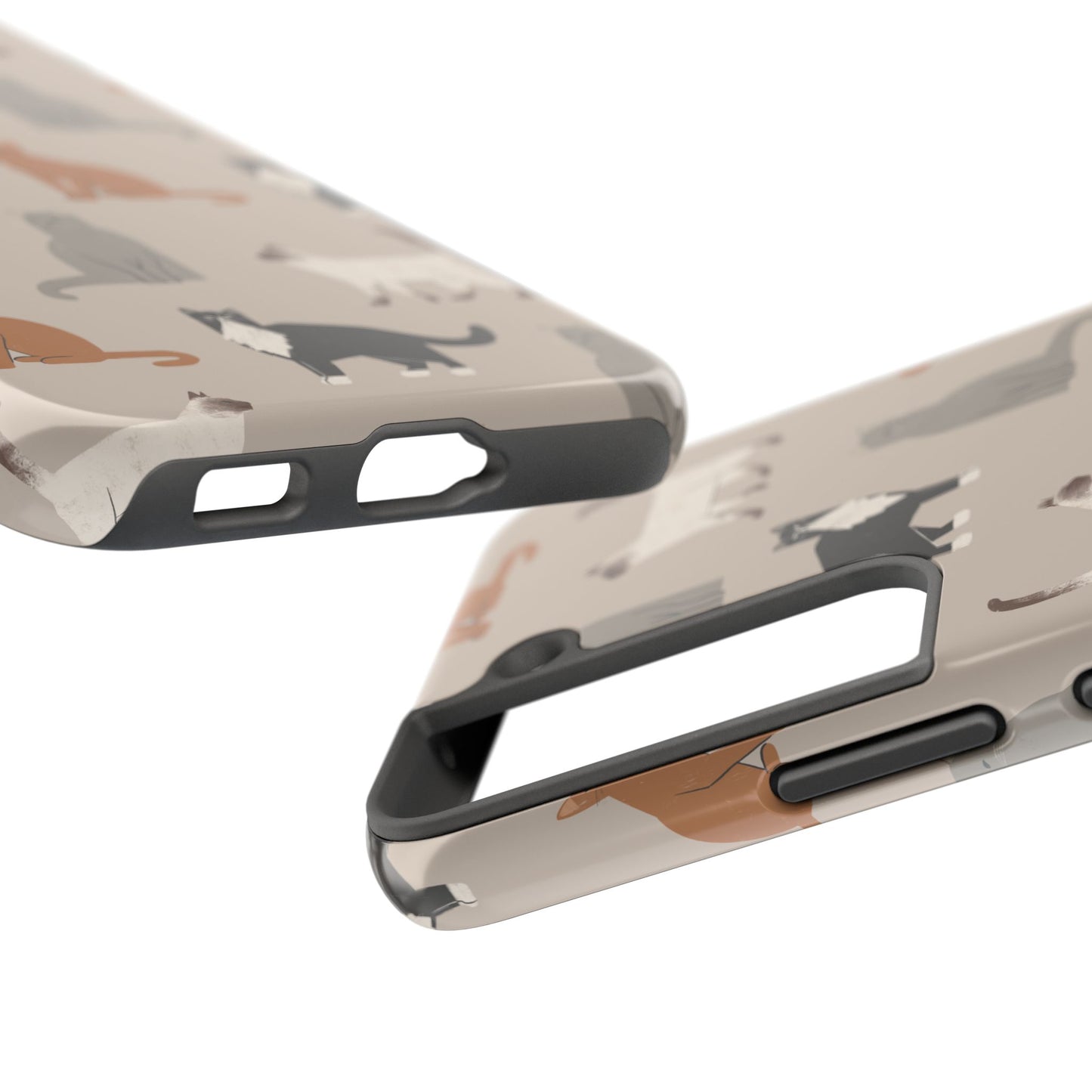 Cubist Cat Pattern Tough Phone Cases for Pet Lovers - Durable Protection and Cute Design