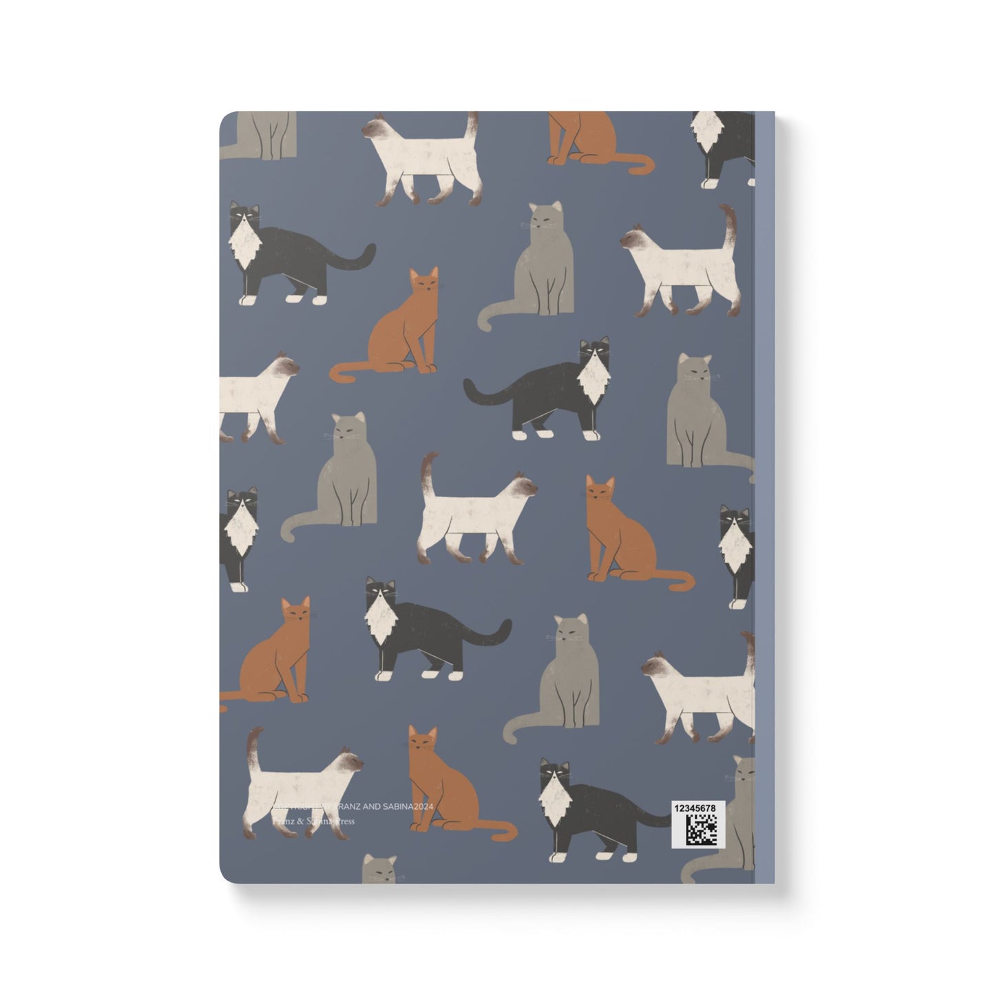 Adorable Cubist Cat On Blue-Themed Softcover Journal - Perfect for Pet Lovers