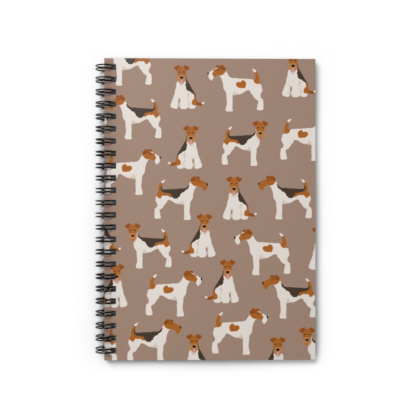Adorable Wire Fox Terrier Pattern Spiral Notebook - Ruled Lines for Dog Lovers