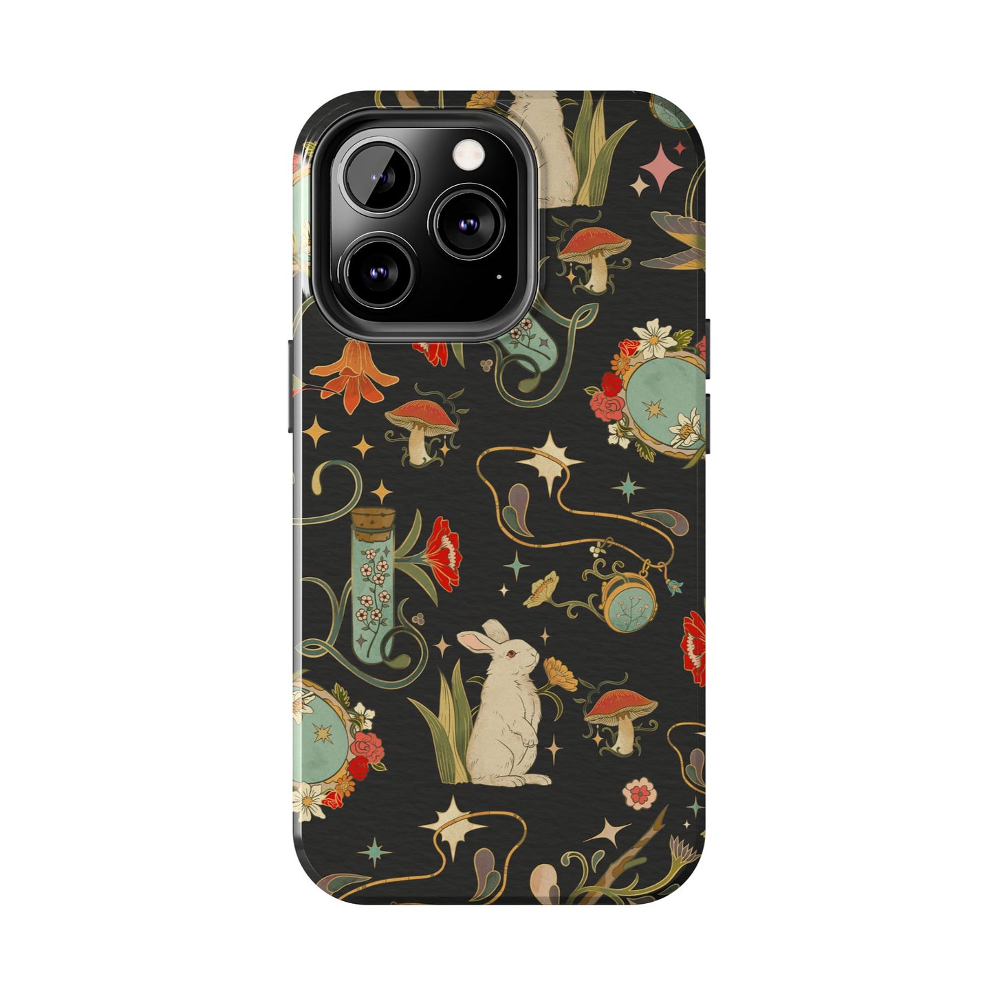 Whimsical Floral Rabbit Phone Case | Tough Protective Cover for Nature Lovers