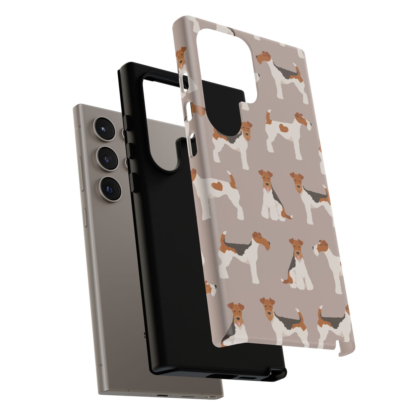 Dog Lover Tough Case - Stylish Phone Case Featuring Playful Fox Terriers
