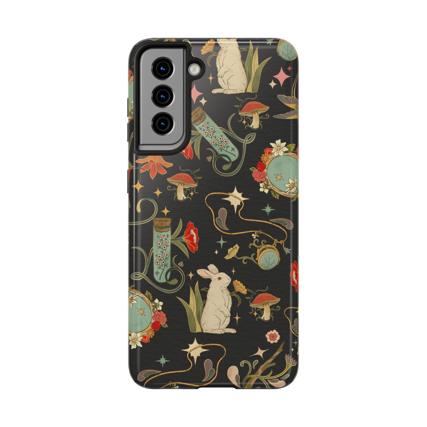 Whimsical Floral Rabbit Phone Case | Tough Protective Cover for Nature Lovers