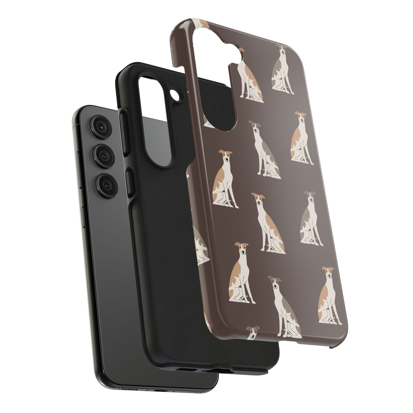 Elegant Grey Hound Pattern Phone Case - Durable & Stylish Dog Lover Accessory