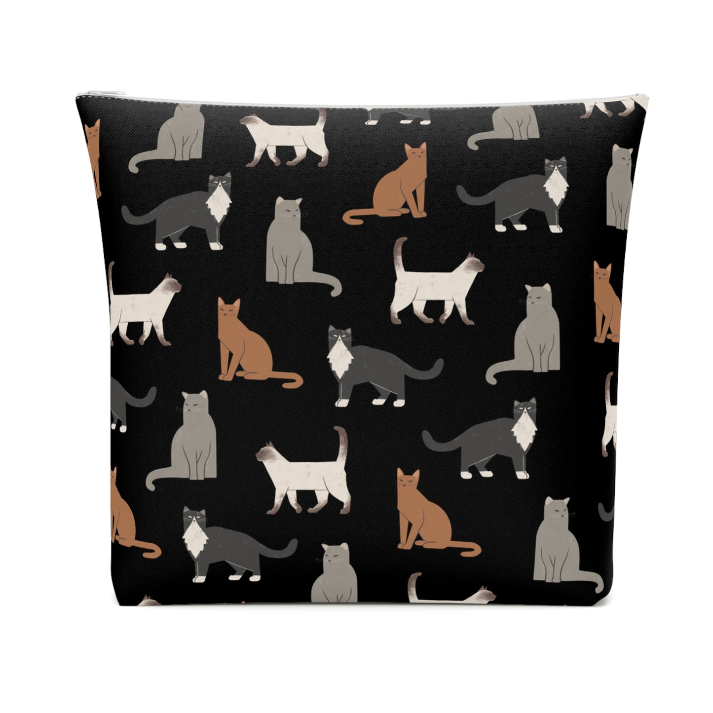 Cute Cubist Cat Print Cotton Cosmetic Bag - Pet Lover Gift