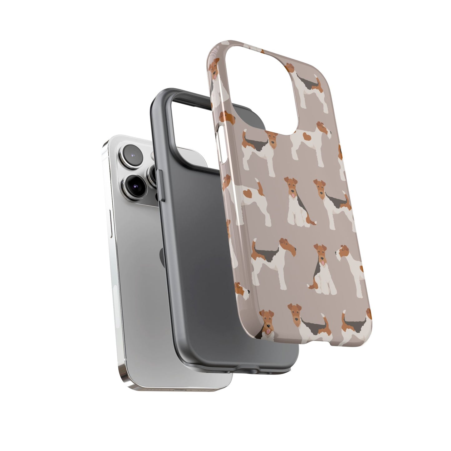 Dog Lover Tough Case - Stylish Phone Case Featuring Playful Fox Terriers