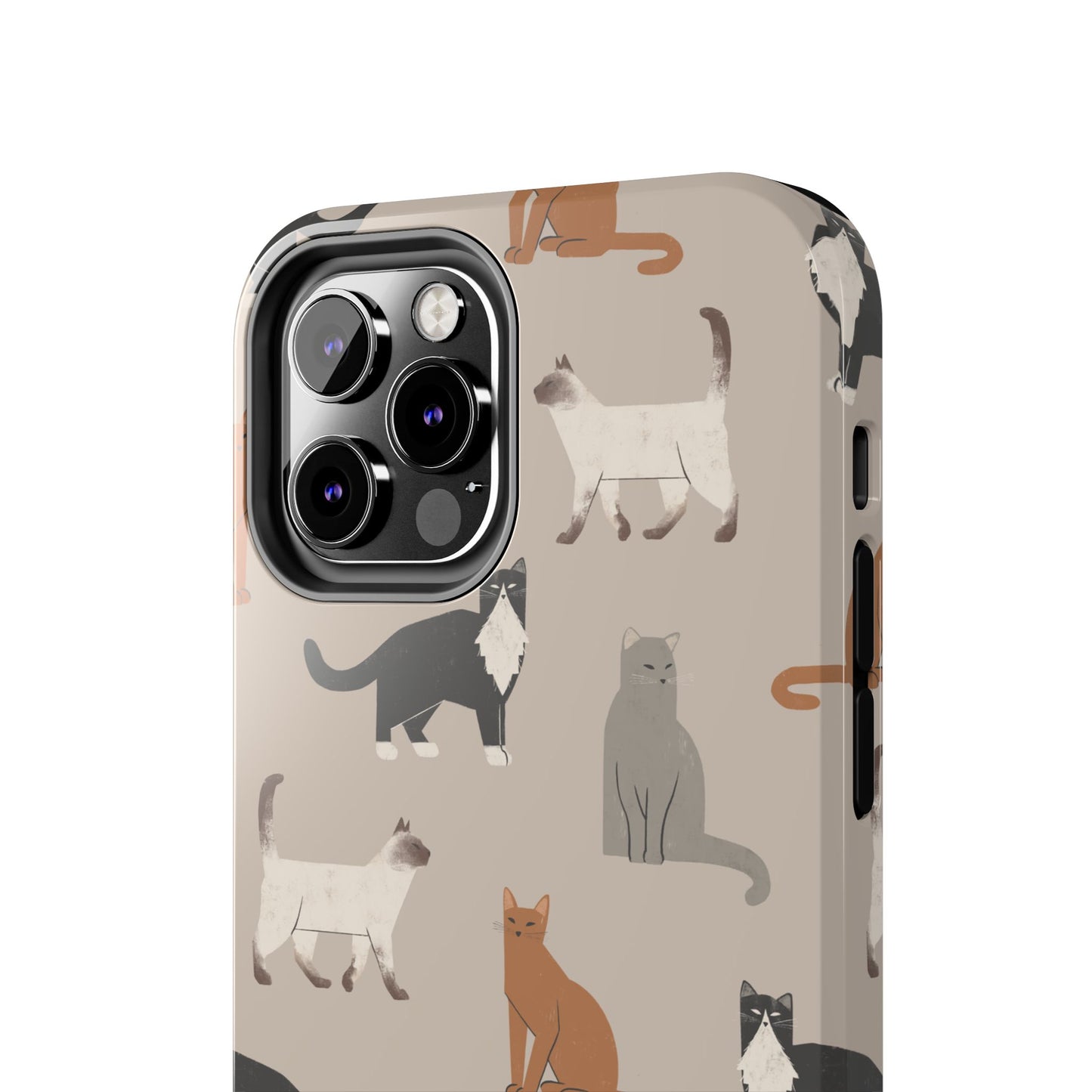 Cubist Cat Pattern Tough Phone Cases for Pet Lovers - Durable Protection and Cute Design
