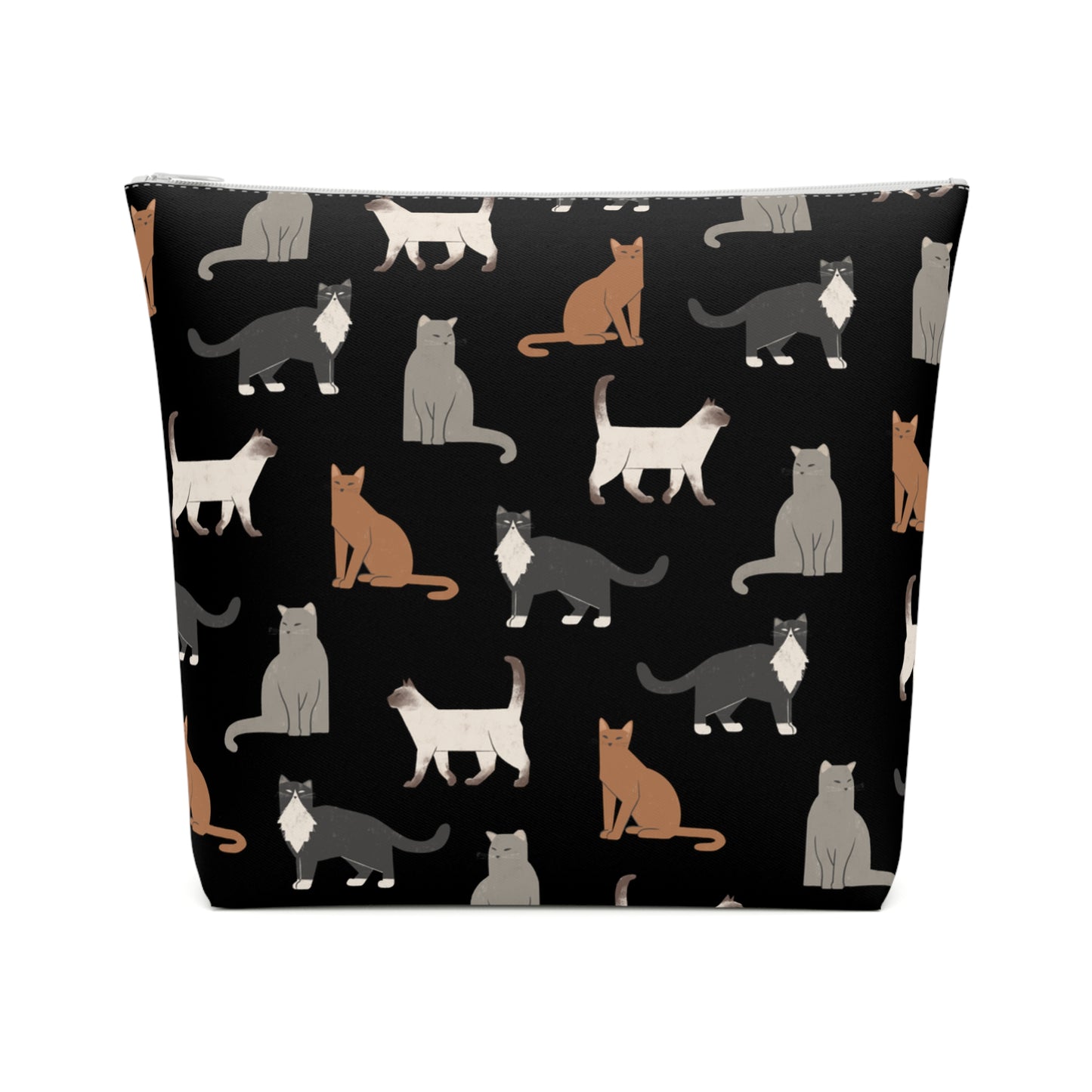 Cute Cubist Cat Print Cotton Cosmetic Bag - Pet Lover Gift
