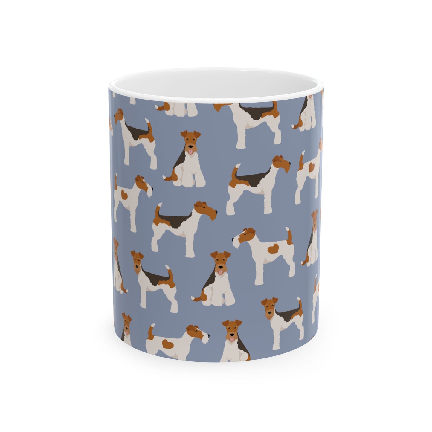 Whimsical Fox Terrier Ceramic Mug – Dog Lover’s Coffee Cup, 11oz & 15oz