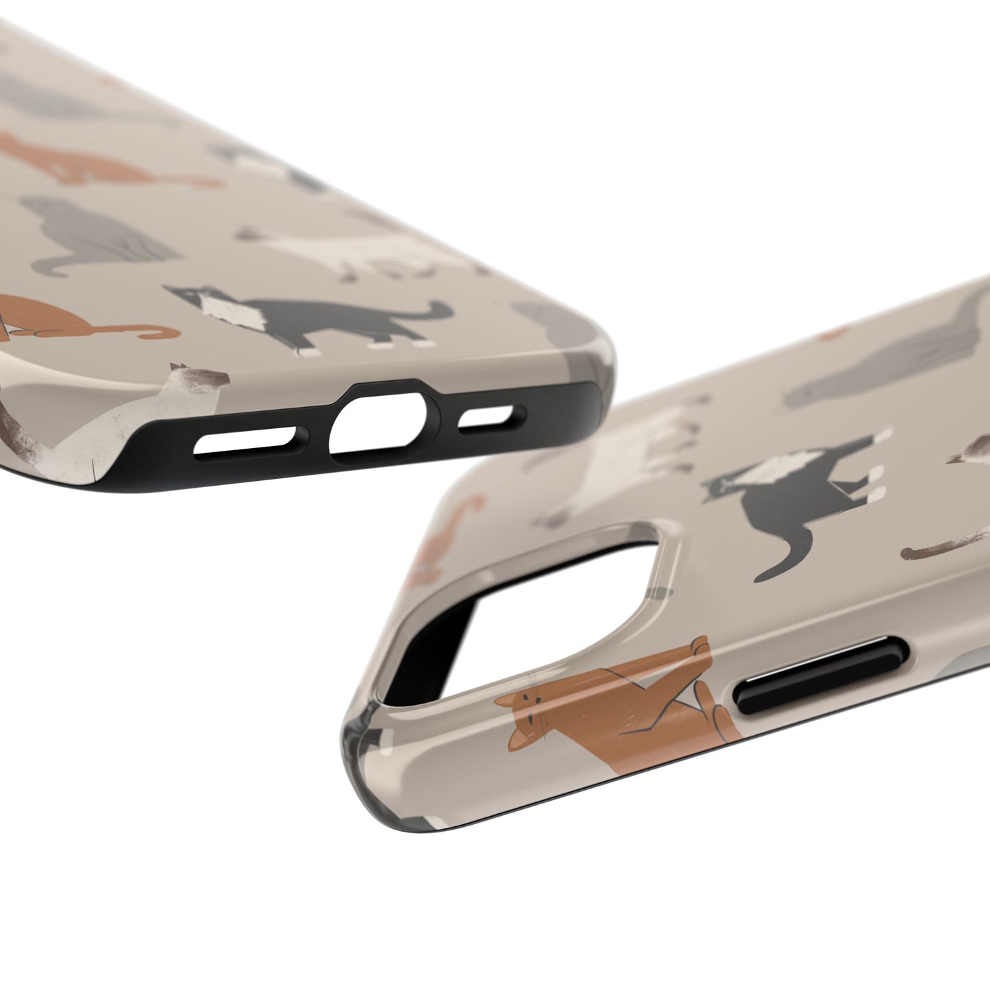 Cubist Cat Pattern Tough Phone Cases for Pet Lovers - Durable Protection and Cute Design