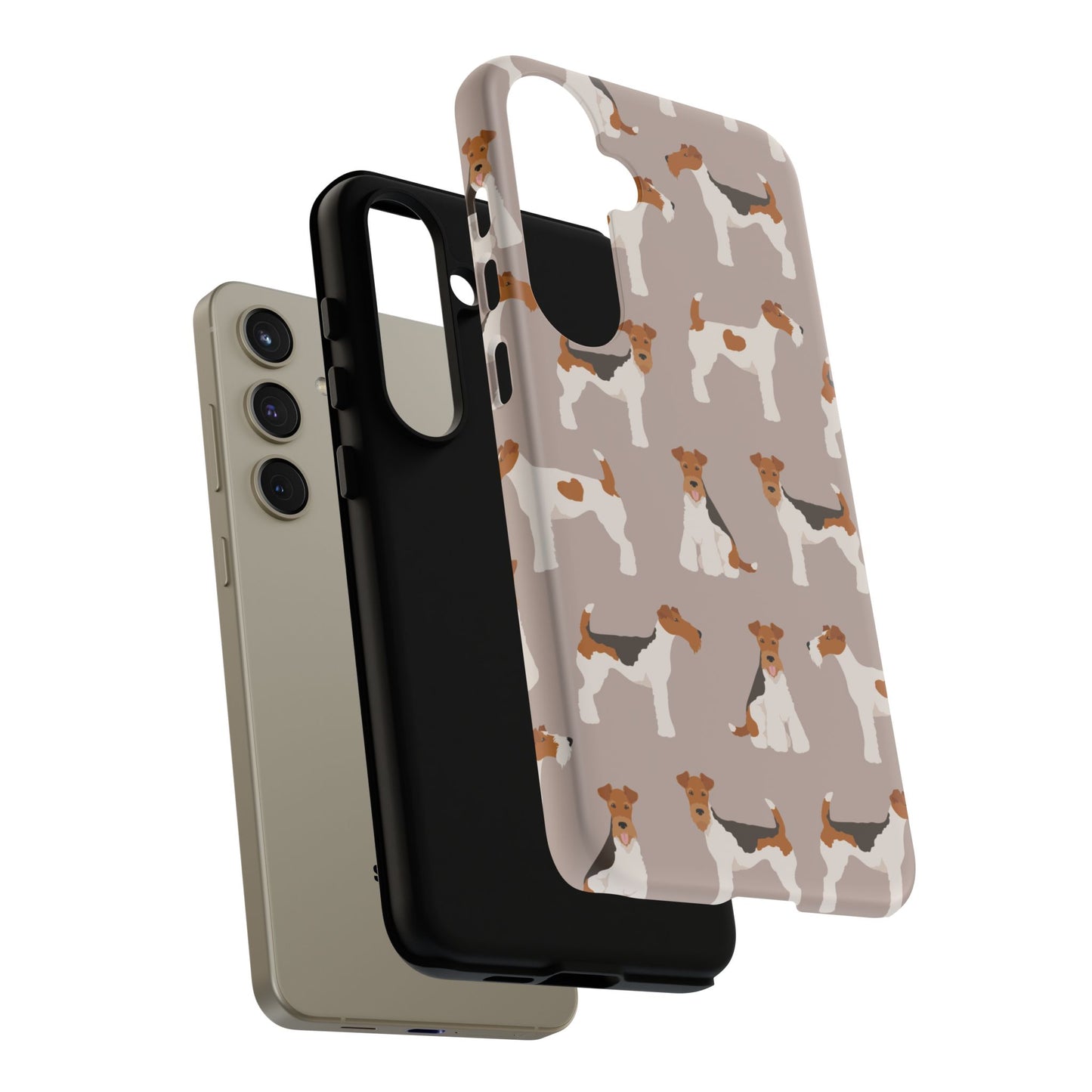 Dog Lover Tough Case - Stylish Phone Case Featuring Playful Fox Terriers