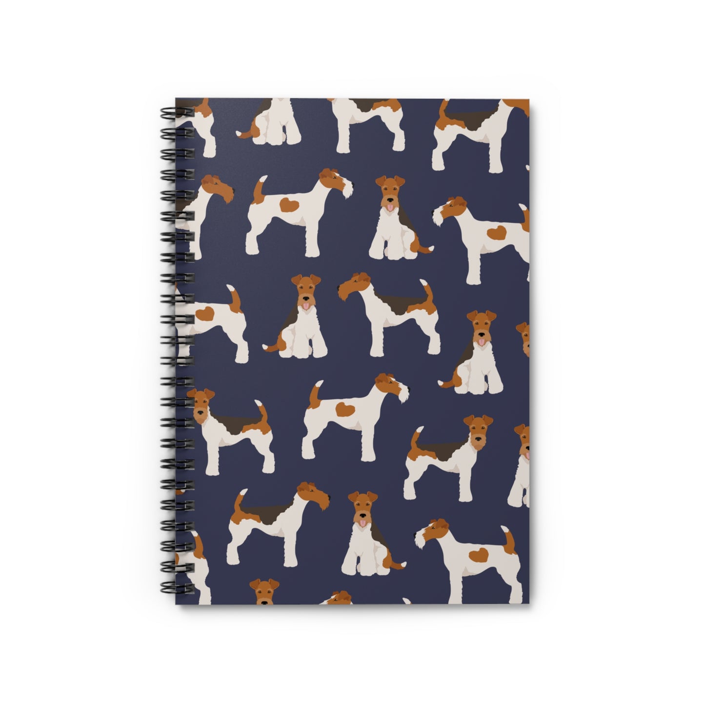 Adorable Wire Fox Terrier Pattern Spiral Notebook - Ruled Lines for Dog Lovers