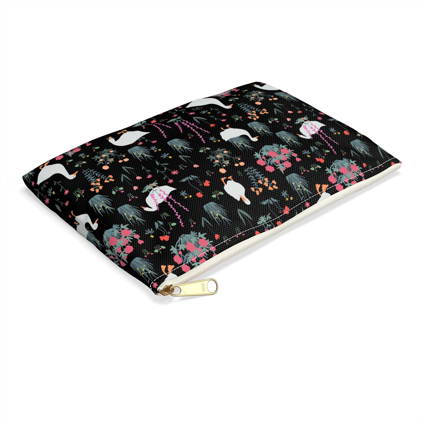 Charming Duck & Floral Accessory Pouch - Ideal for Travel & Organization