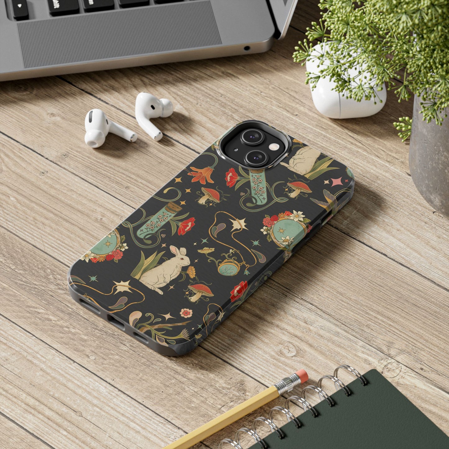 Whimsical Floral Rabbit Phone Case | Tough Protective Cover for Nature Lovers