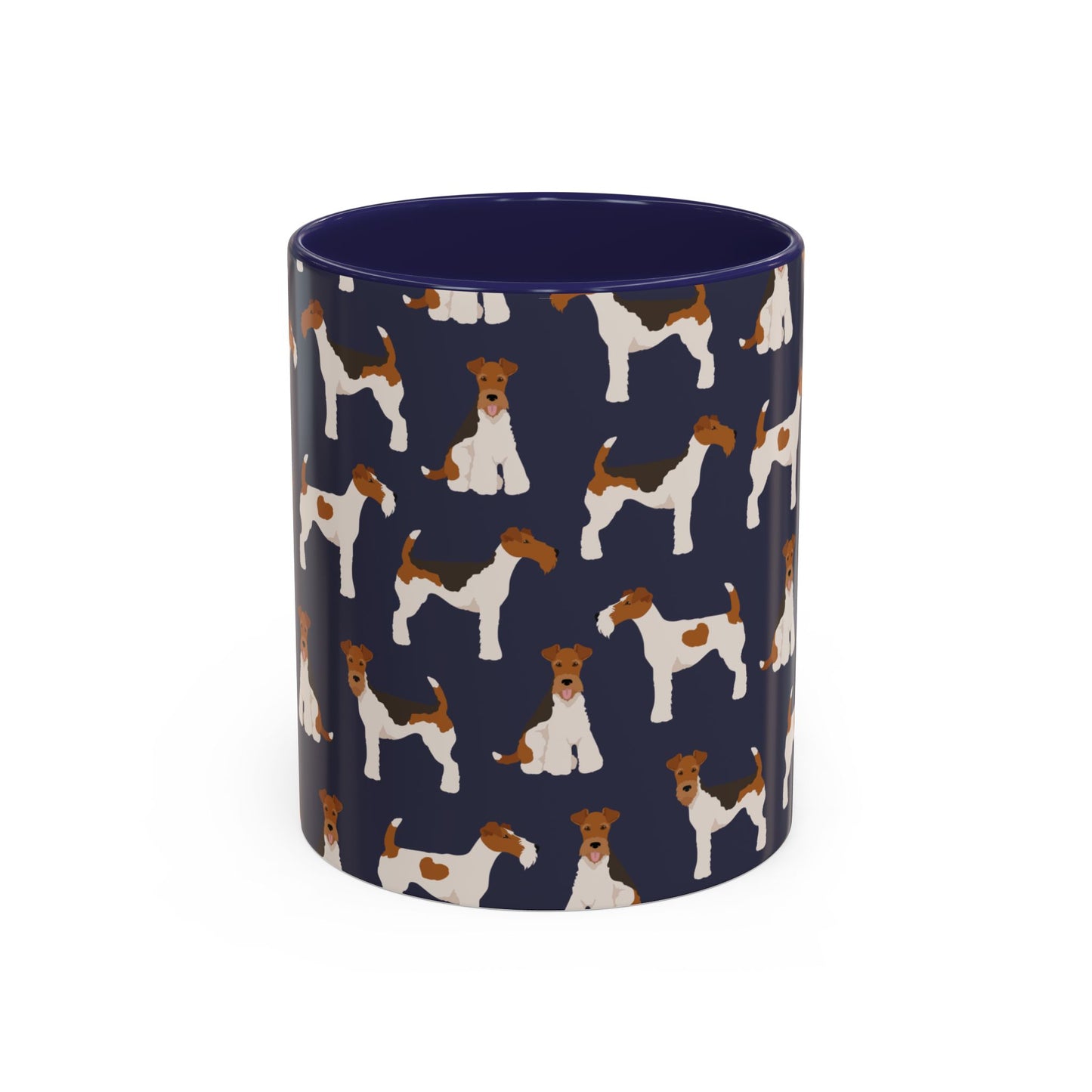 Fox Terrier Coffee Mug In Navy - Perfect Gift for Dog Lovers
