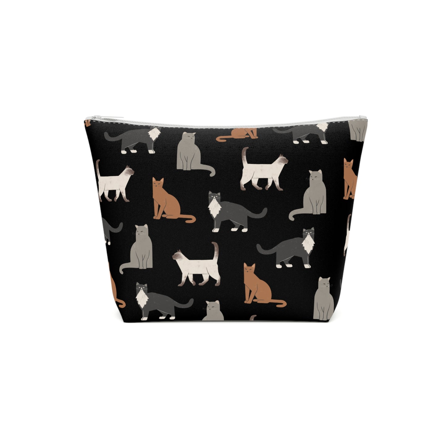 Cute Cubist Cat Print Cotton Cosmetic Bag - Pet Lover Gift