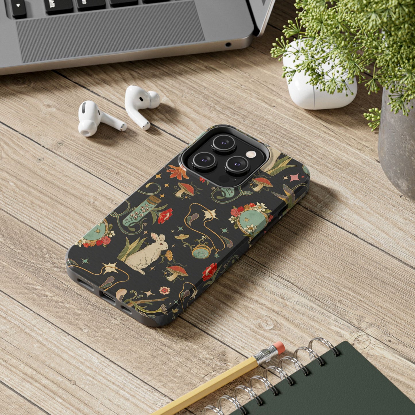 Whimsical Floral Rabbit Phone Case | Tough Protective Cover for Nature Lovers