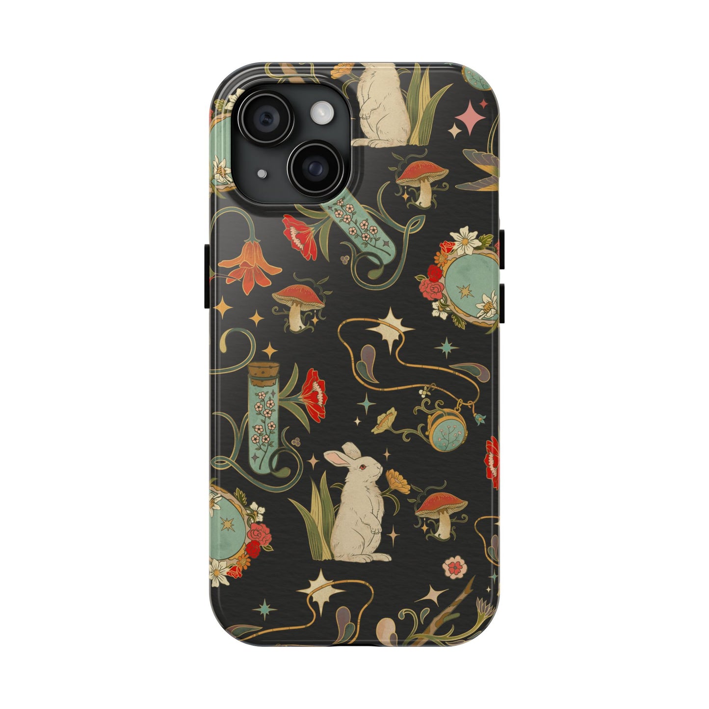 Whimsical Floral Rabbit Phone Case | Tough Protective Cover for Nature Lovers