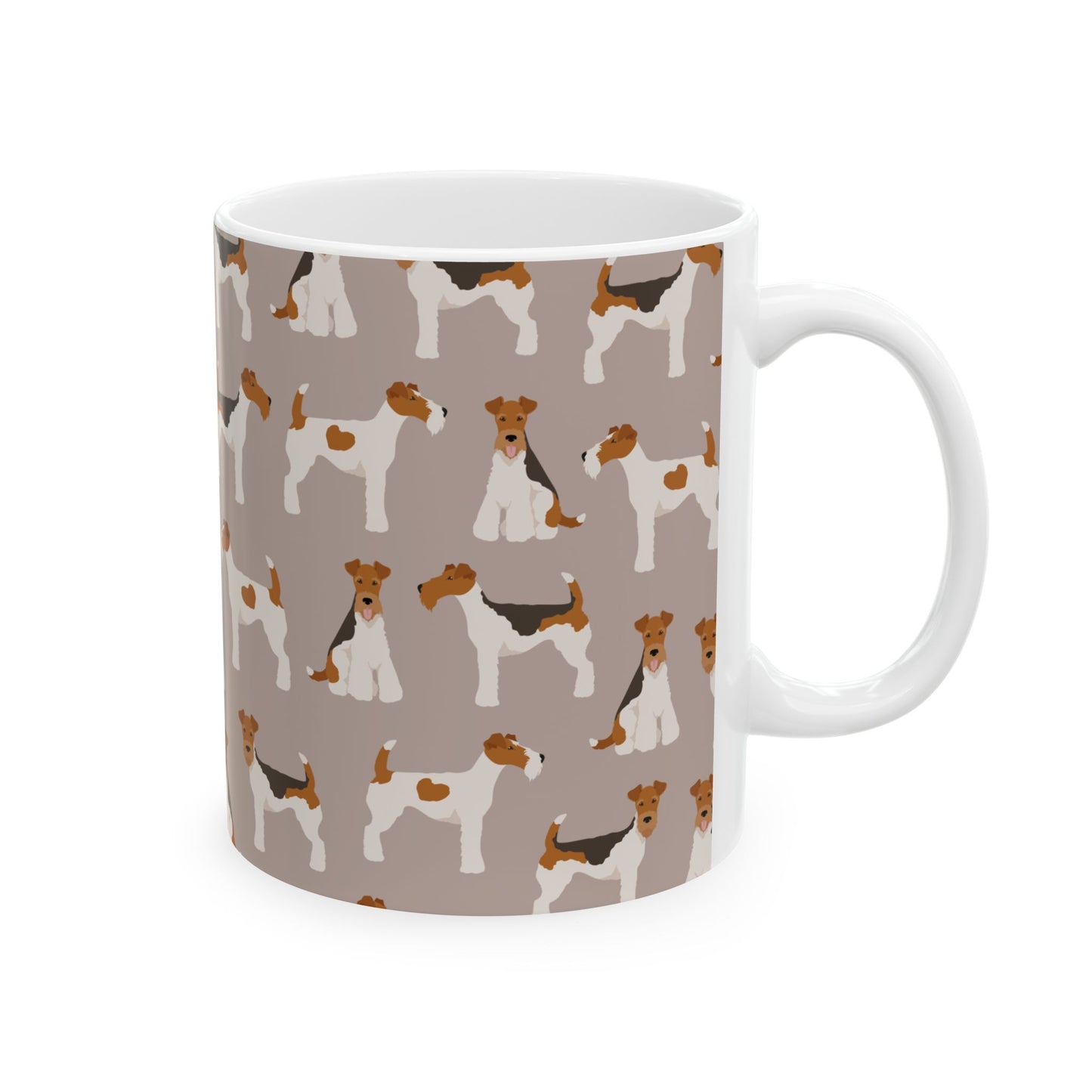 Whimsical Wire Fox Terrier Ceramic Mug – Dog Lover’s Coffee Cup, 11oz & 15oz