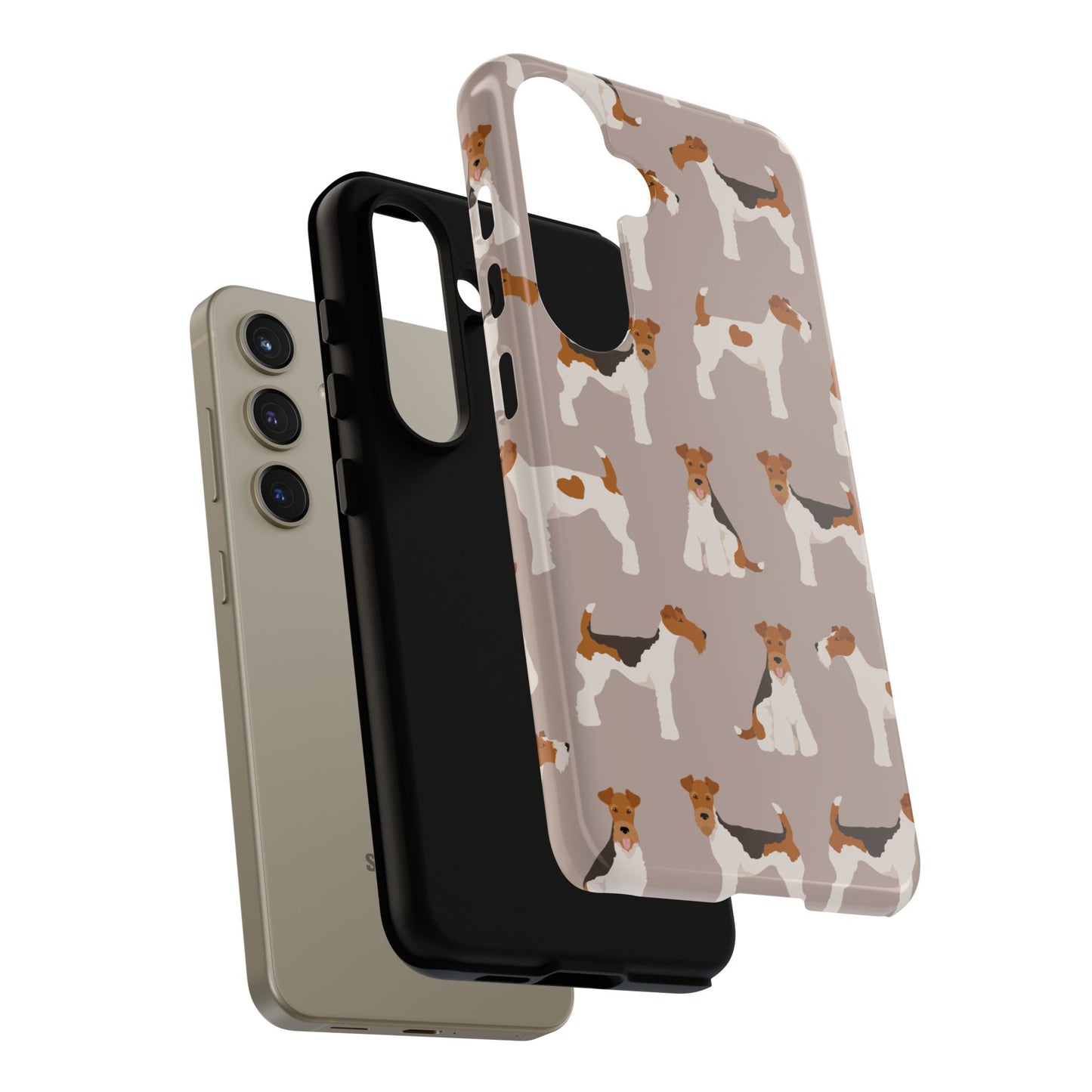 Dog Lover Tough Case - Stylish Phone Case Featuring Playful Fox Terriers