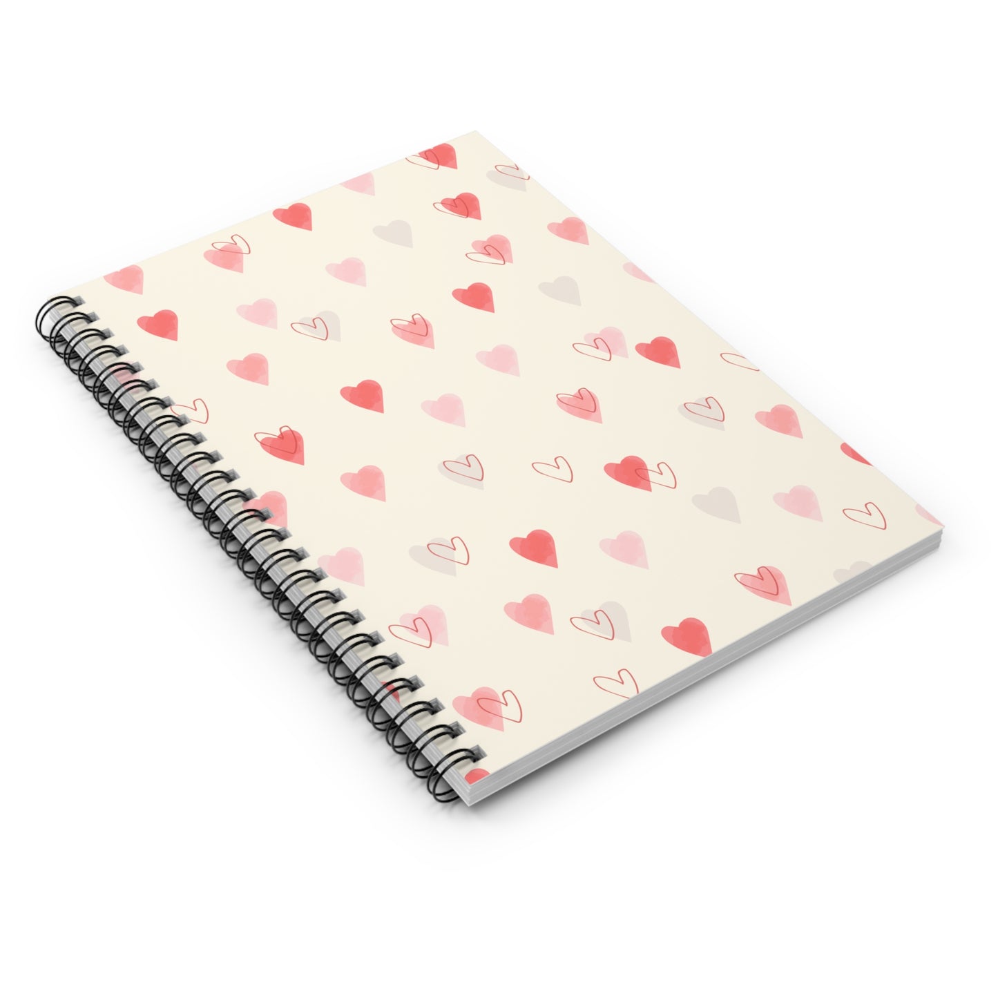 Soft Heart Pattern Spiral Notebook - Perfect Gift for Love Notes and Journaling