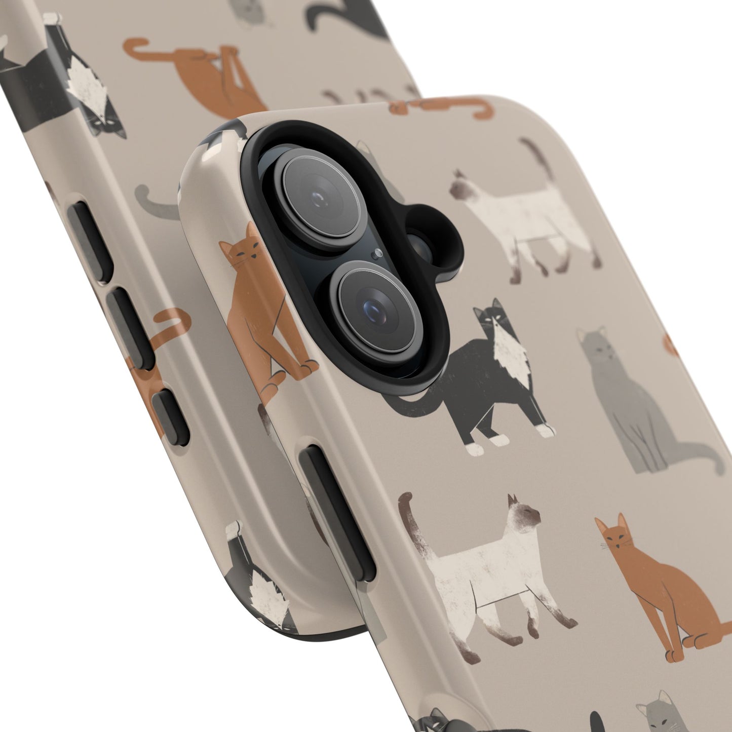 Cubist Cat Pattern Tough Phone Cases for Pet Lovers - Durable Protection and Cute Design