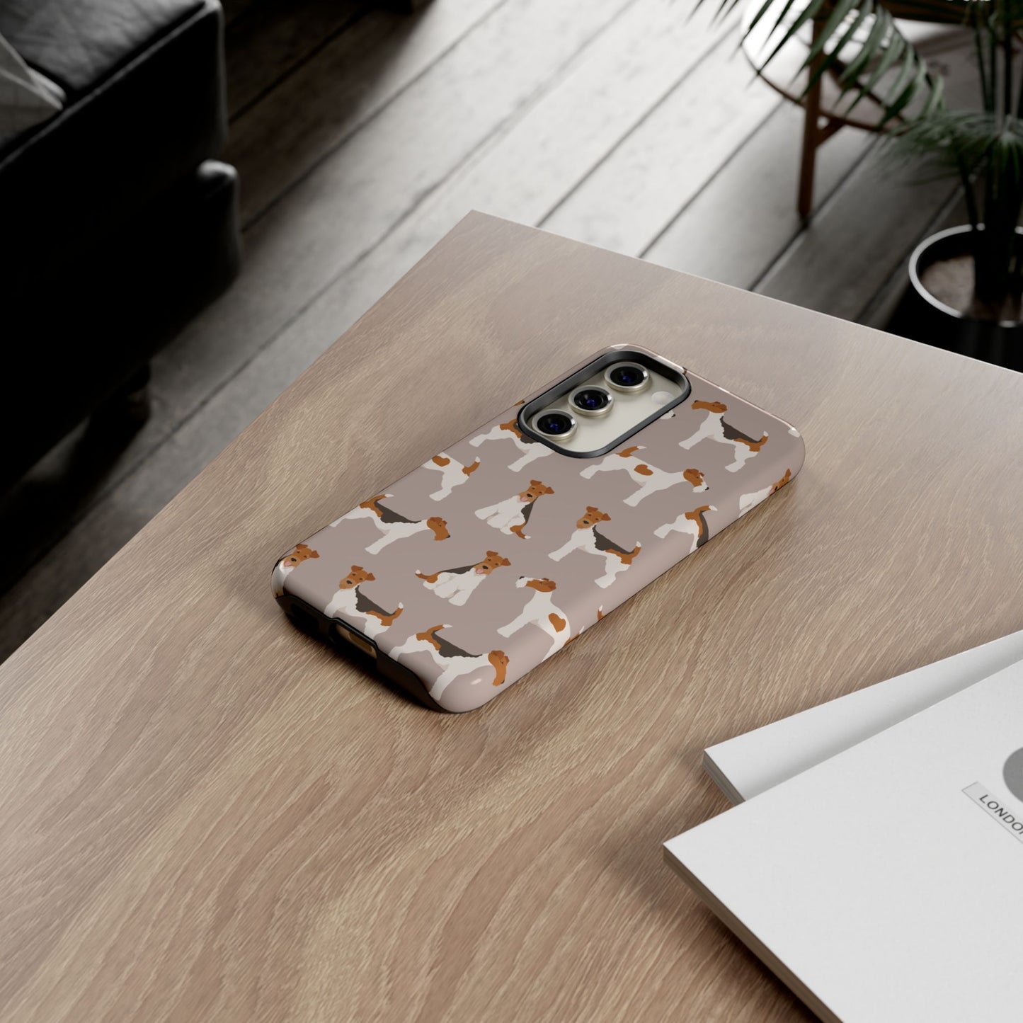 Dog Lover Tough Case - Stylish Phone Case Featuring Playful Fox Terriers