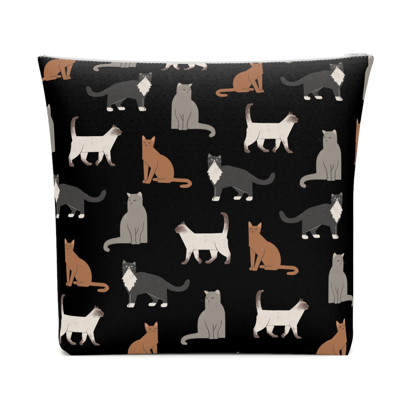 Cute Cubist Cat Print Cotton Cosmetic Bag - Pet Lover Gift