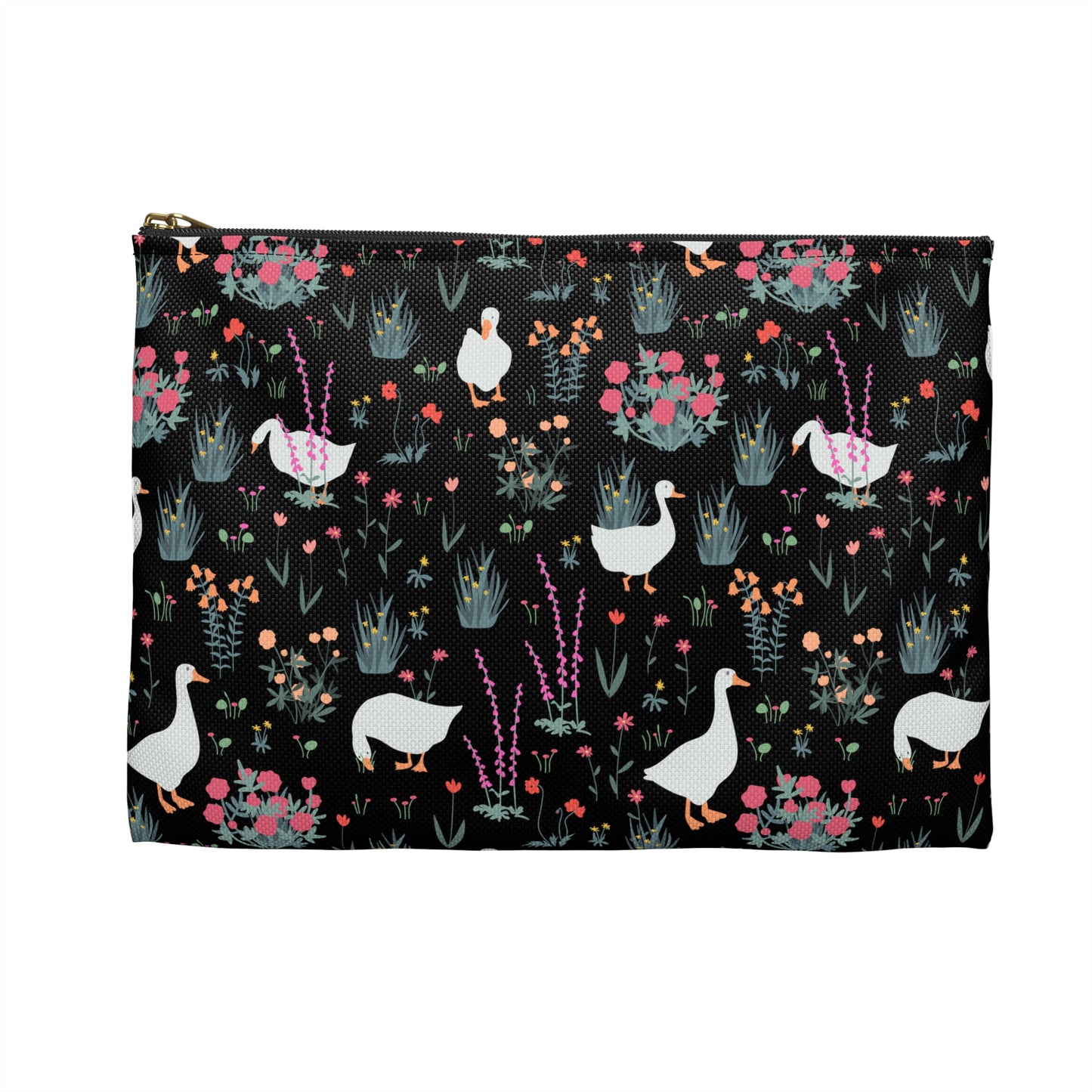 Charming Duck & Floral Accessory Pouch - Ideal for Travel & Organization