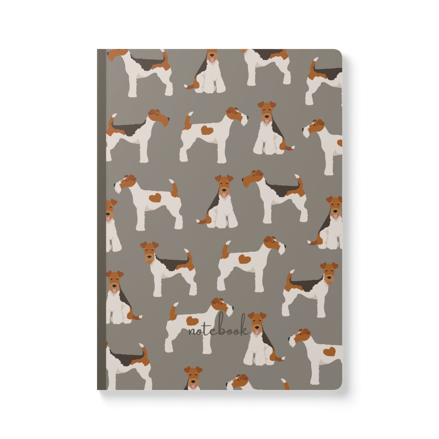 Adorable Wire Fox Terrier On Blue-Themed Softcover Journal - Perfect for Pet Lovers