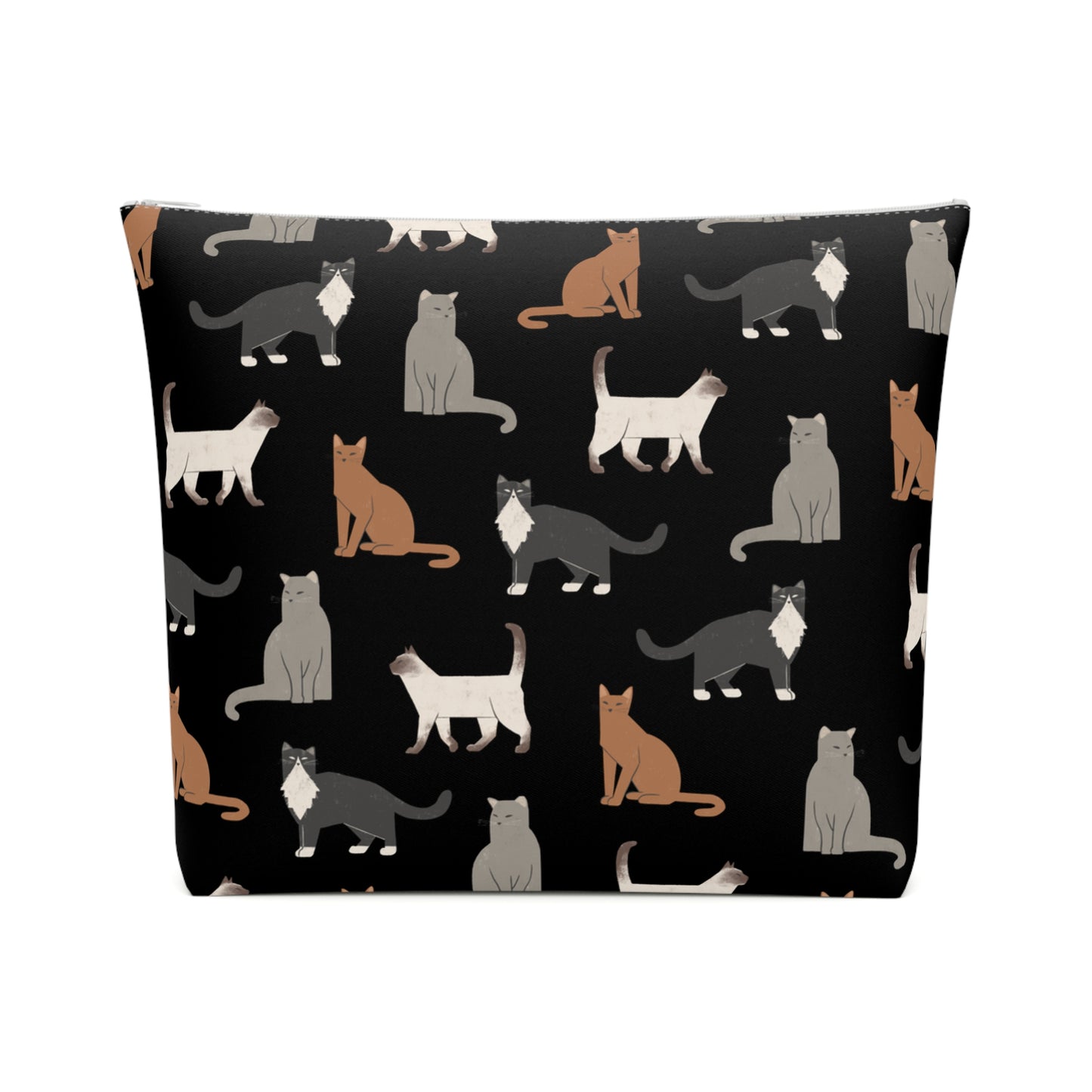 Cute Cubist Cat Print Cotton Cosmetic Bag - Pet Lover Gift