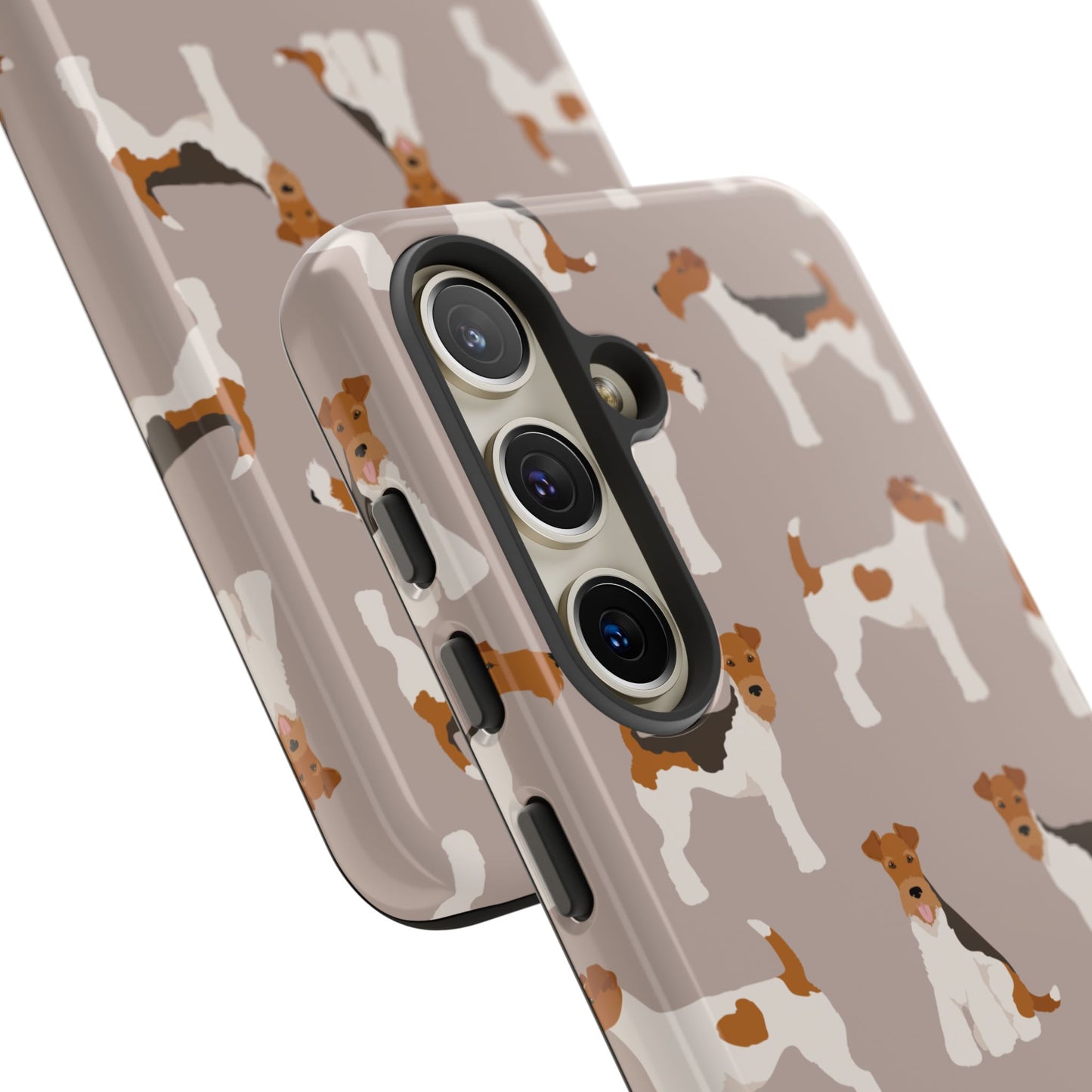 Dog Lover Tough Case - Stylish Phone Case Featuring Playful Fox Terriers