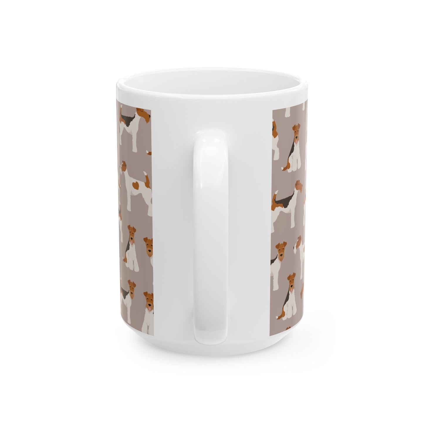 Whimsical Wire Fox Terrier Ceramic Mug – Dog Lover’s Coffee Cup, 11oz & 15oz