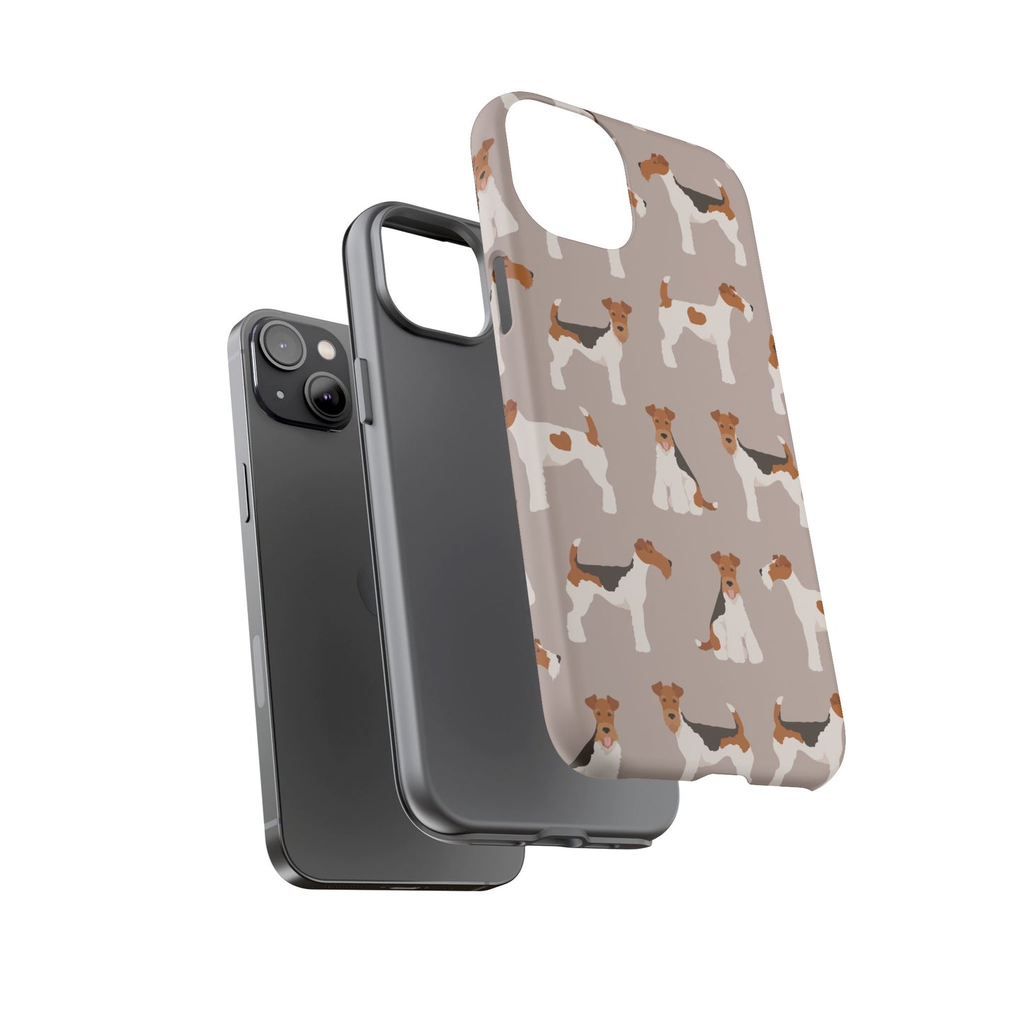 Dog Lover Tough Case - Stylish Phone Case Featuring Playful Fox Terriers