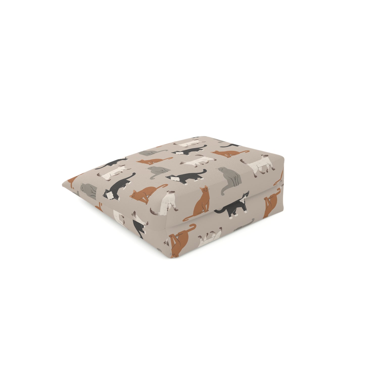 Cute Cubist Cat Print Cotton Cosmetic Bag - Pet Lover Gift