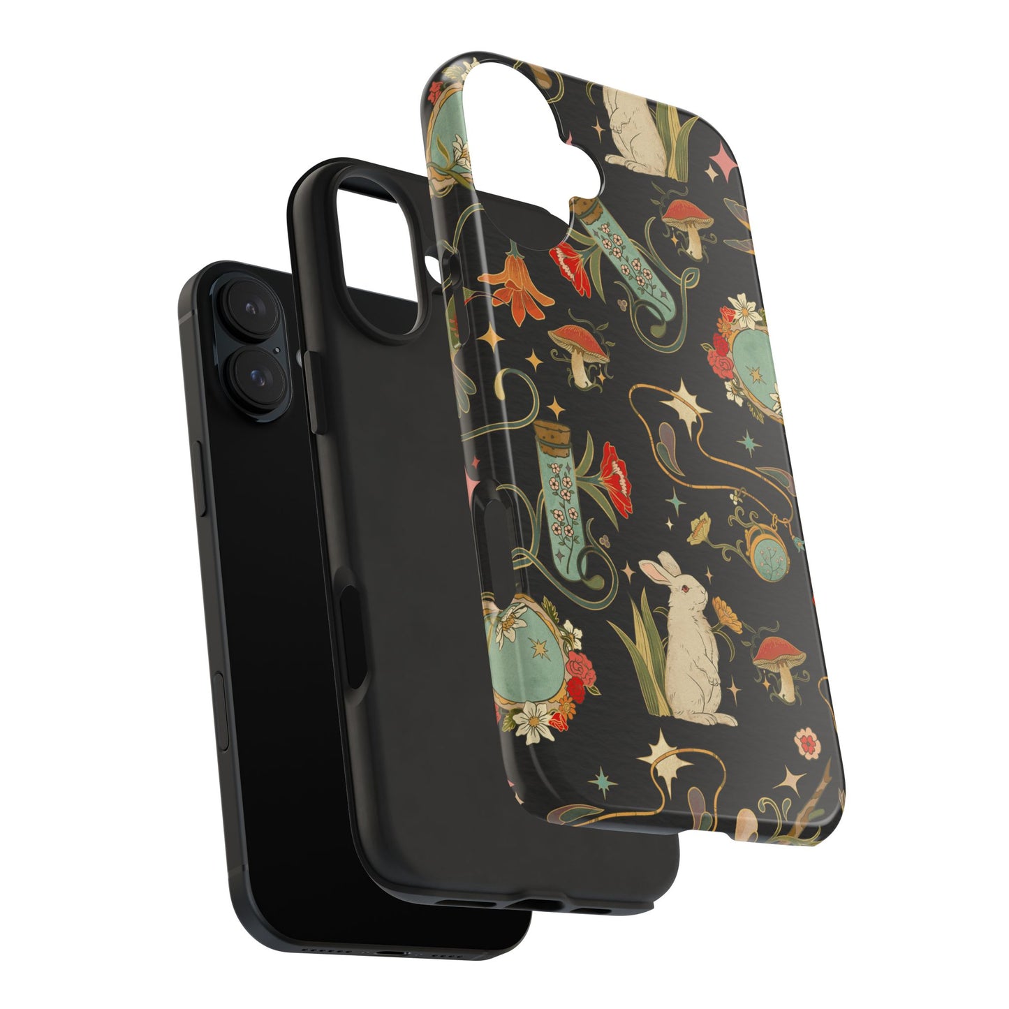 Whimsical Floral Rabbit Phone Case | Tough Protective Cover for Nature Lovers