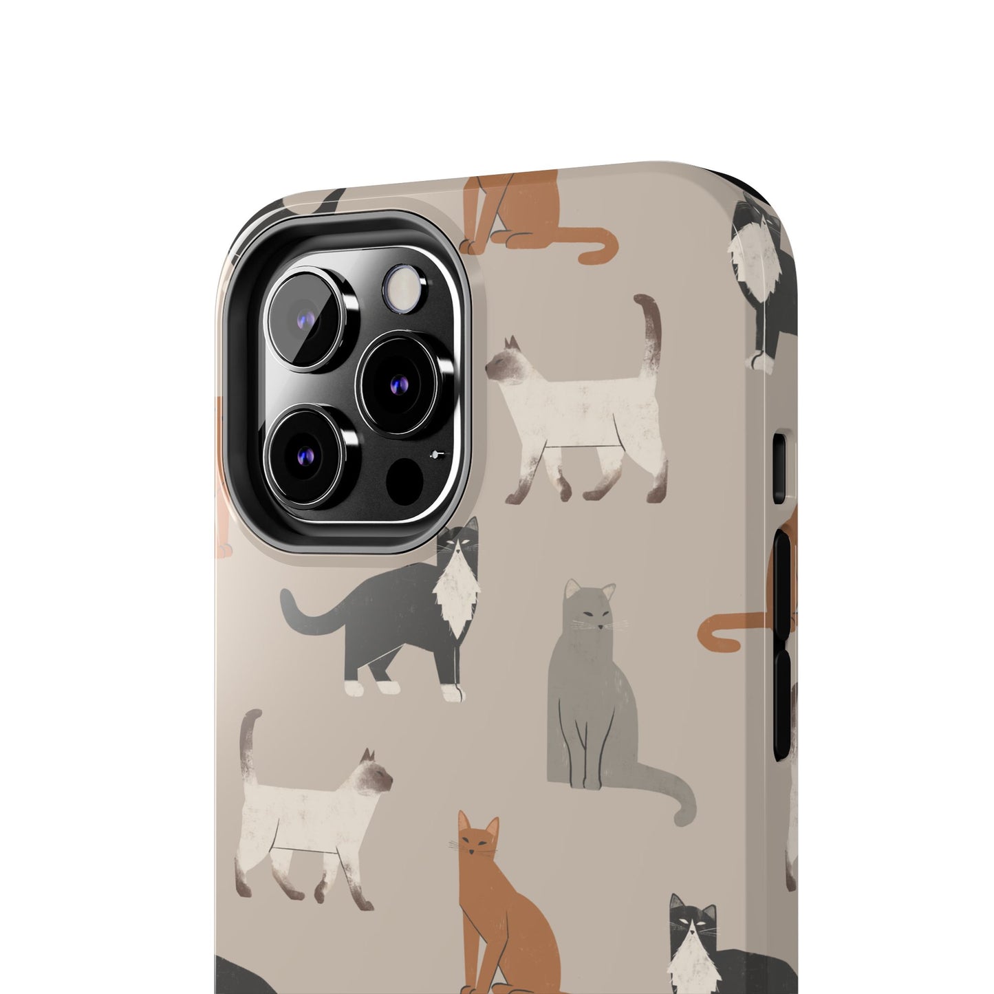 Cubist Cat Pattern Tough Phone Cases for Pet Lovers - Durable Protection and Cute Design