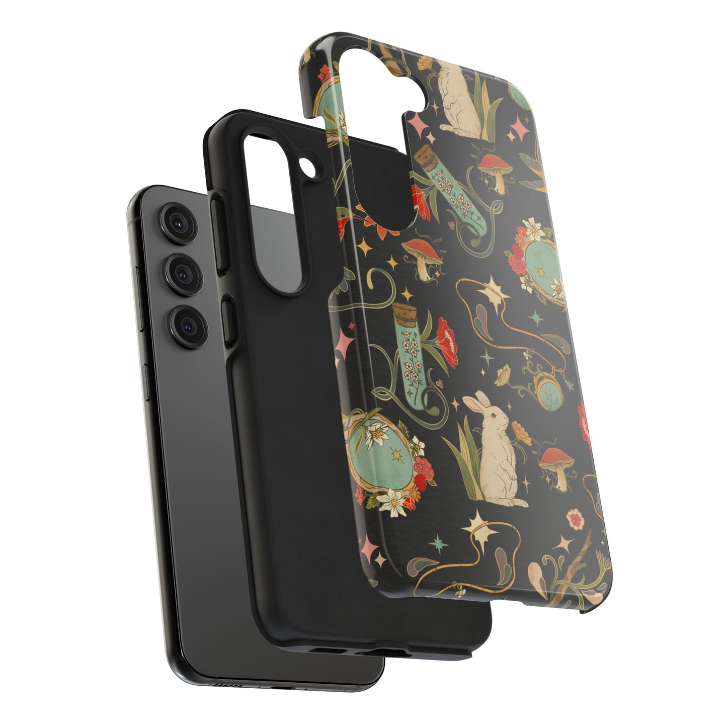 Whimsical Floral Rabbit Phone Case | Tough Protective Cover for Nature Lovers