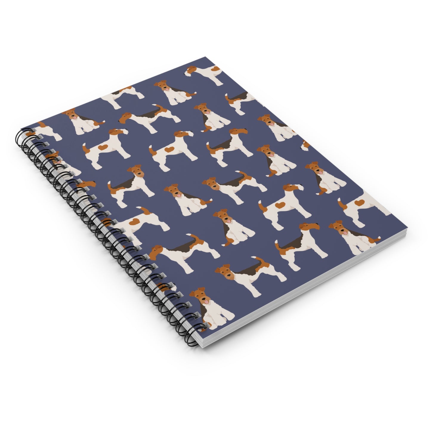 Adorable Wire Fox Terrier Pattern Spiral Notebook - Ruled Lines for Dog Lovers
