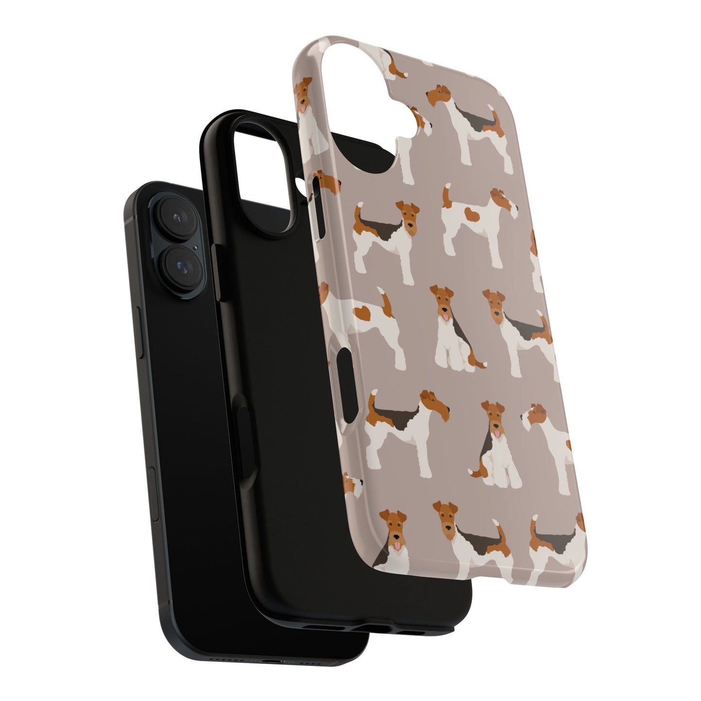 Dog Lover Tough Case - Stylish Phone Case Featuring Playful Fox Terriers