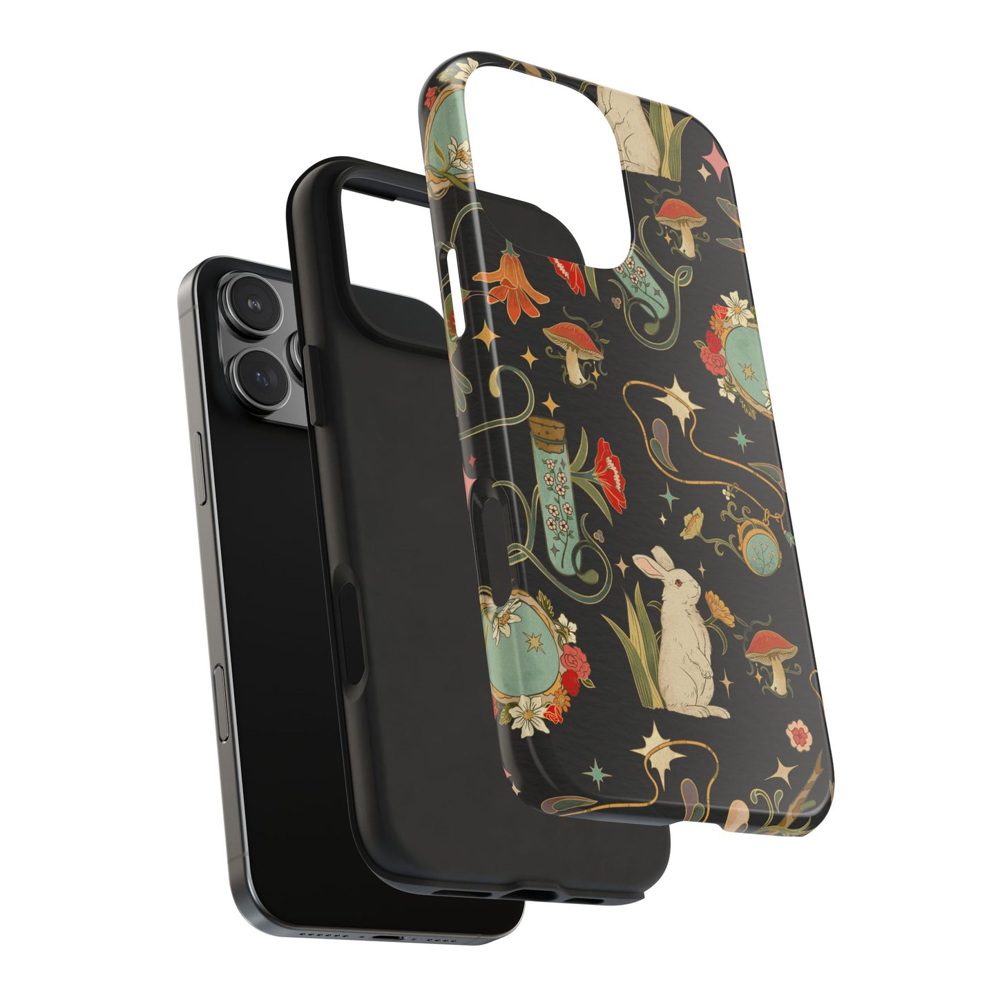 Whimsical Floral Rabbit Phone Case | Tough Protective Cover for Nature Lovers