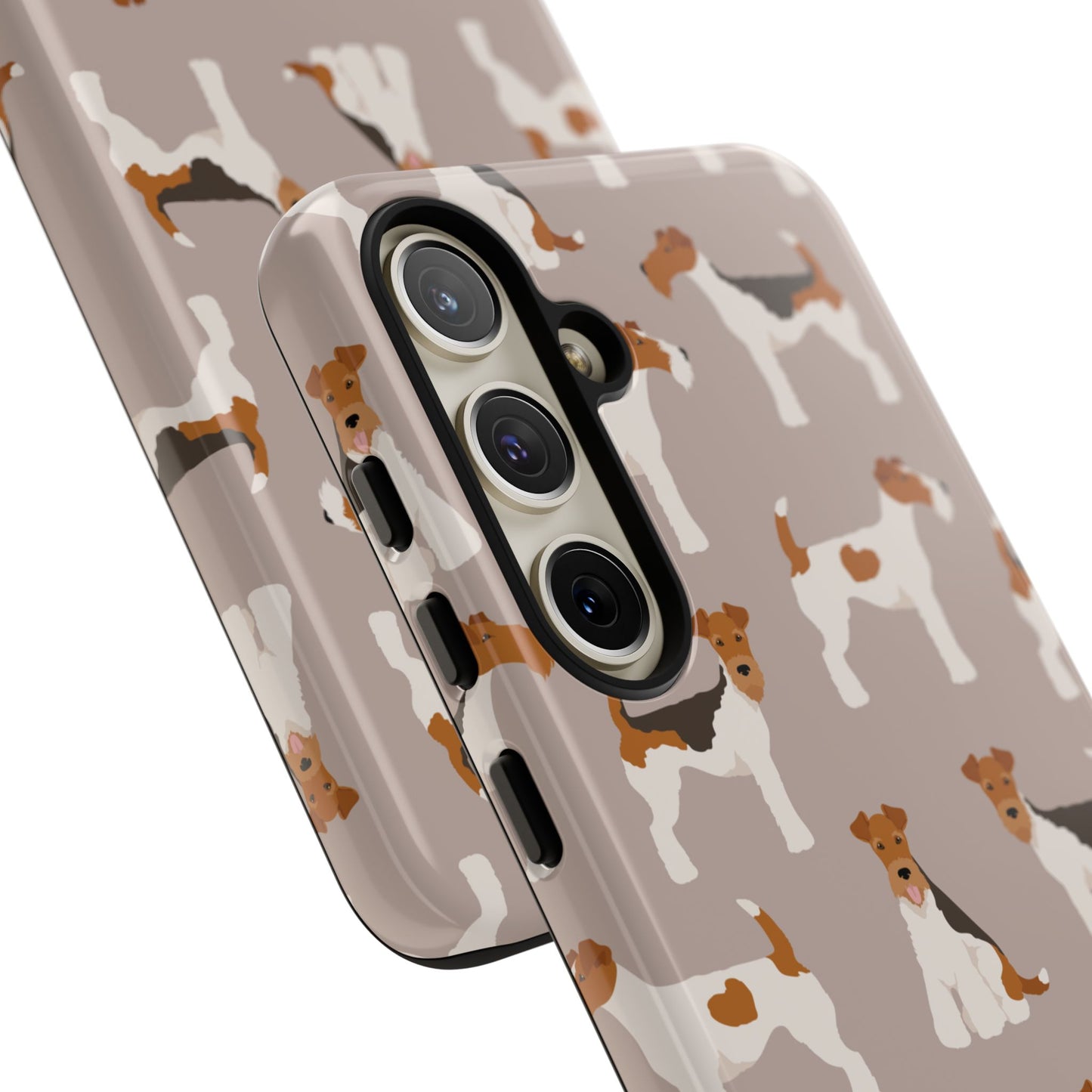 Dog Lover Tough Case - Stylish Phone Case Featuring Playful Fox Terriers