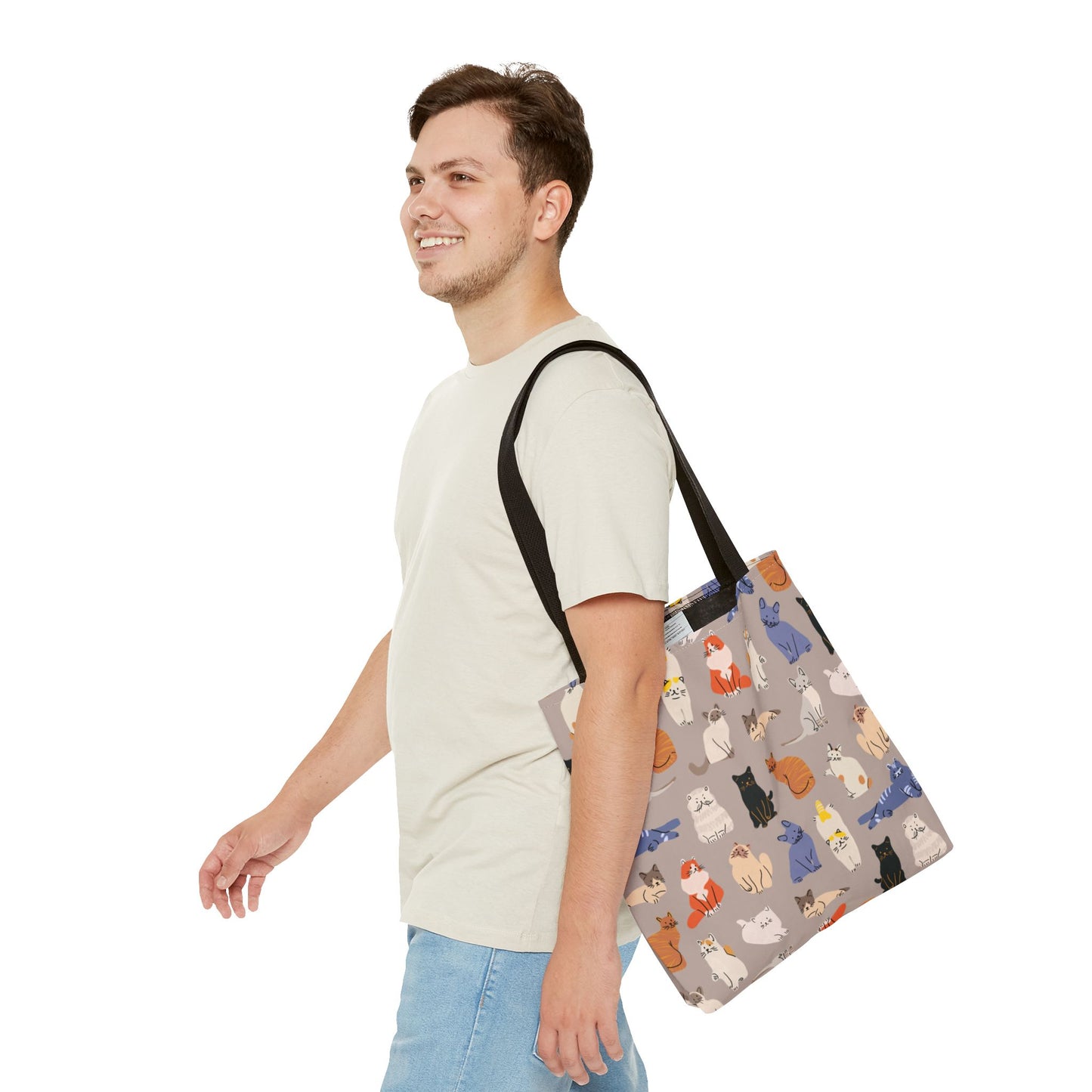 Cute Cat Pattern Tote Bag - Ideal for Pet Lovers and Everyday Use