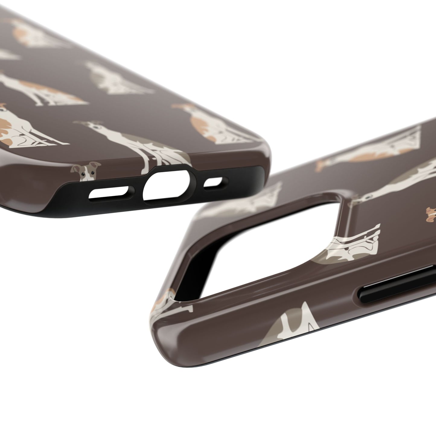 Elegant Grey Hound Pattern Phone Case - Durable & Stylish Dog Lover Accessory