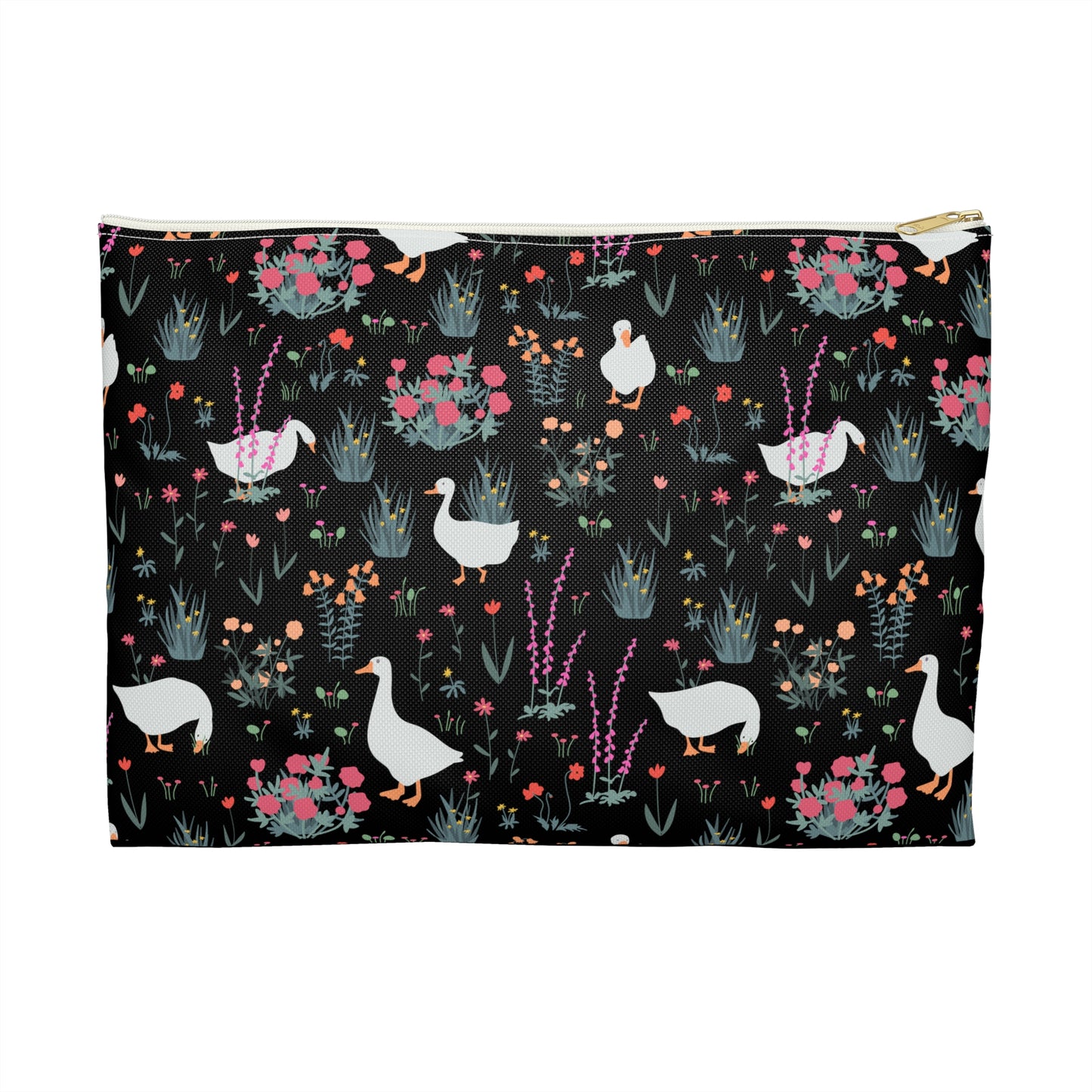 Charming Duck & Floral Accessory Pouch - Ideal for Travel & Organization