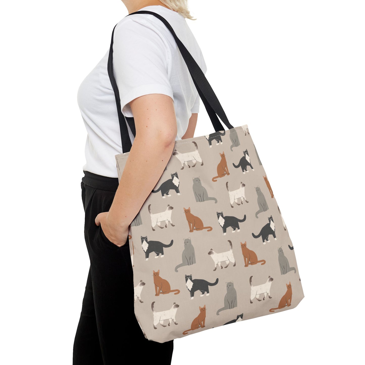 Cubist Cat Pattern Tote Bag - Perfect for Pet Lovers