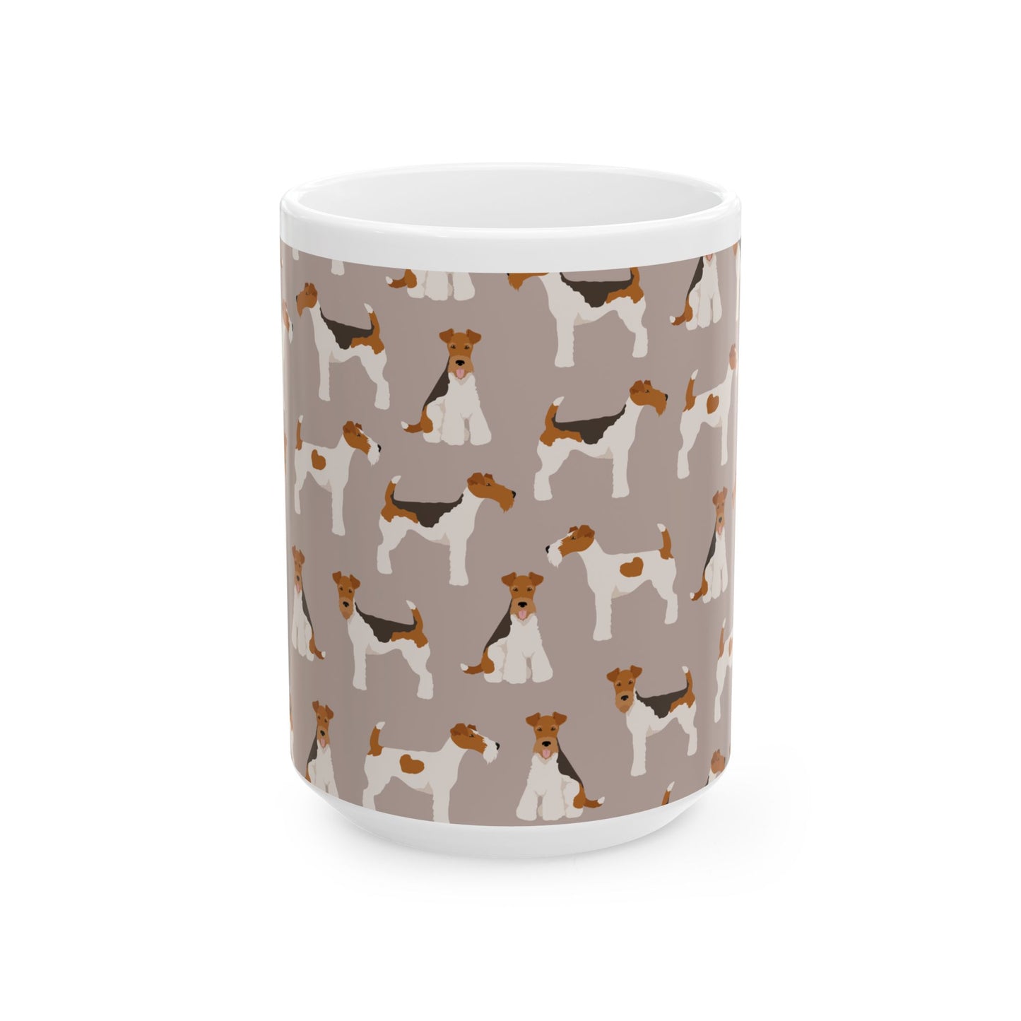 Whimsical Wire Fox Terrier Ceramic Mug – Dog Lover’s Coffee Cup, 11oz & 15oz