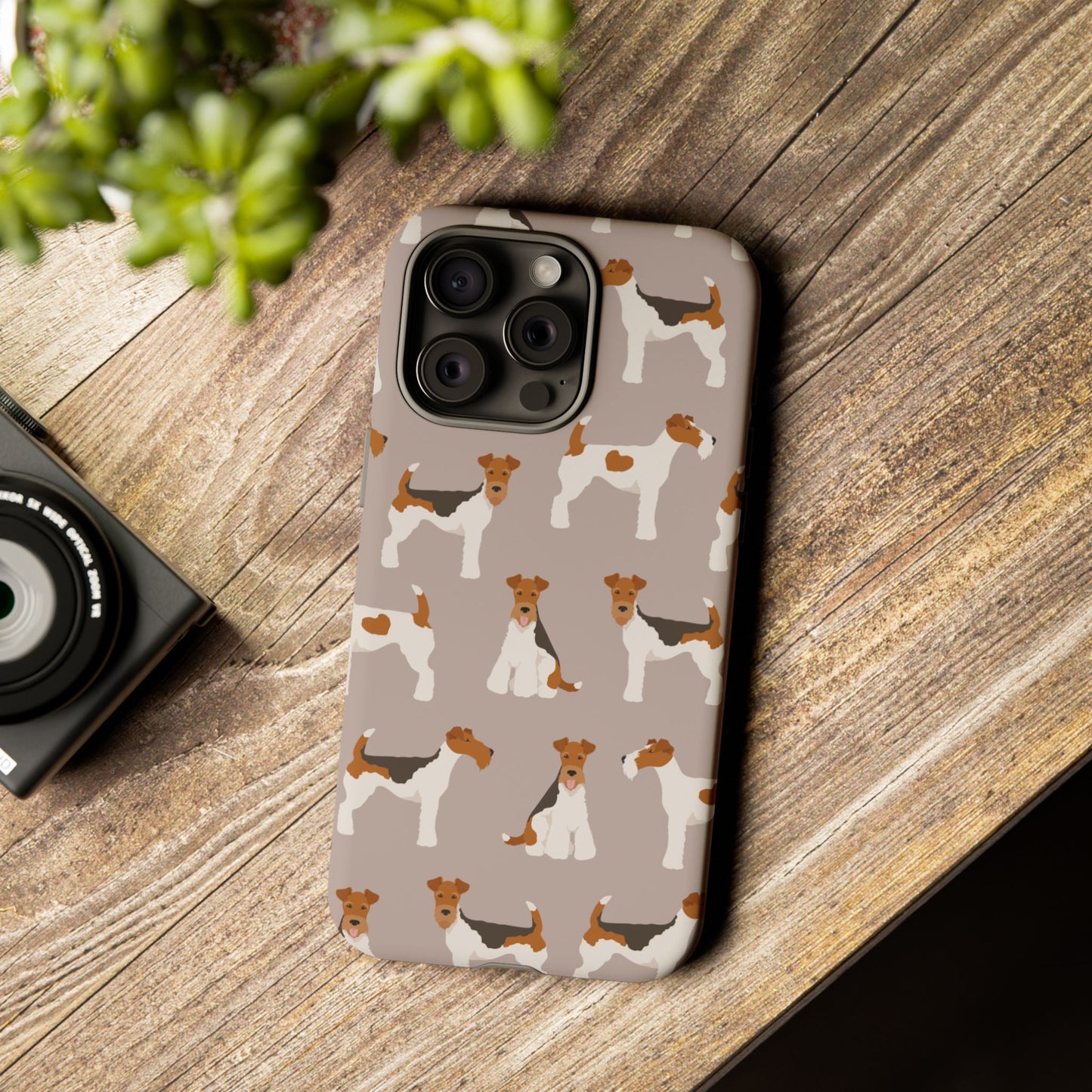 Dog Lover Tough Case - Stylish Phone Case Featuring Playful Fox Terriers