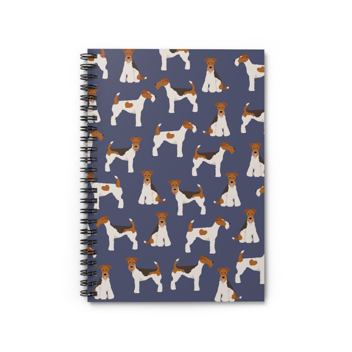 Adorable Wire Fox Terrier Pattern Spiral Notebook - Ruled Lines for Dog Lovers