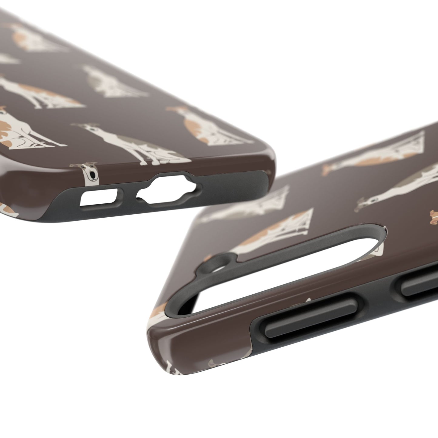 Elegant Grey Hound Pattern Phone Case - Durable & Stylish Dog Lover Accessory